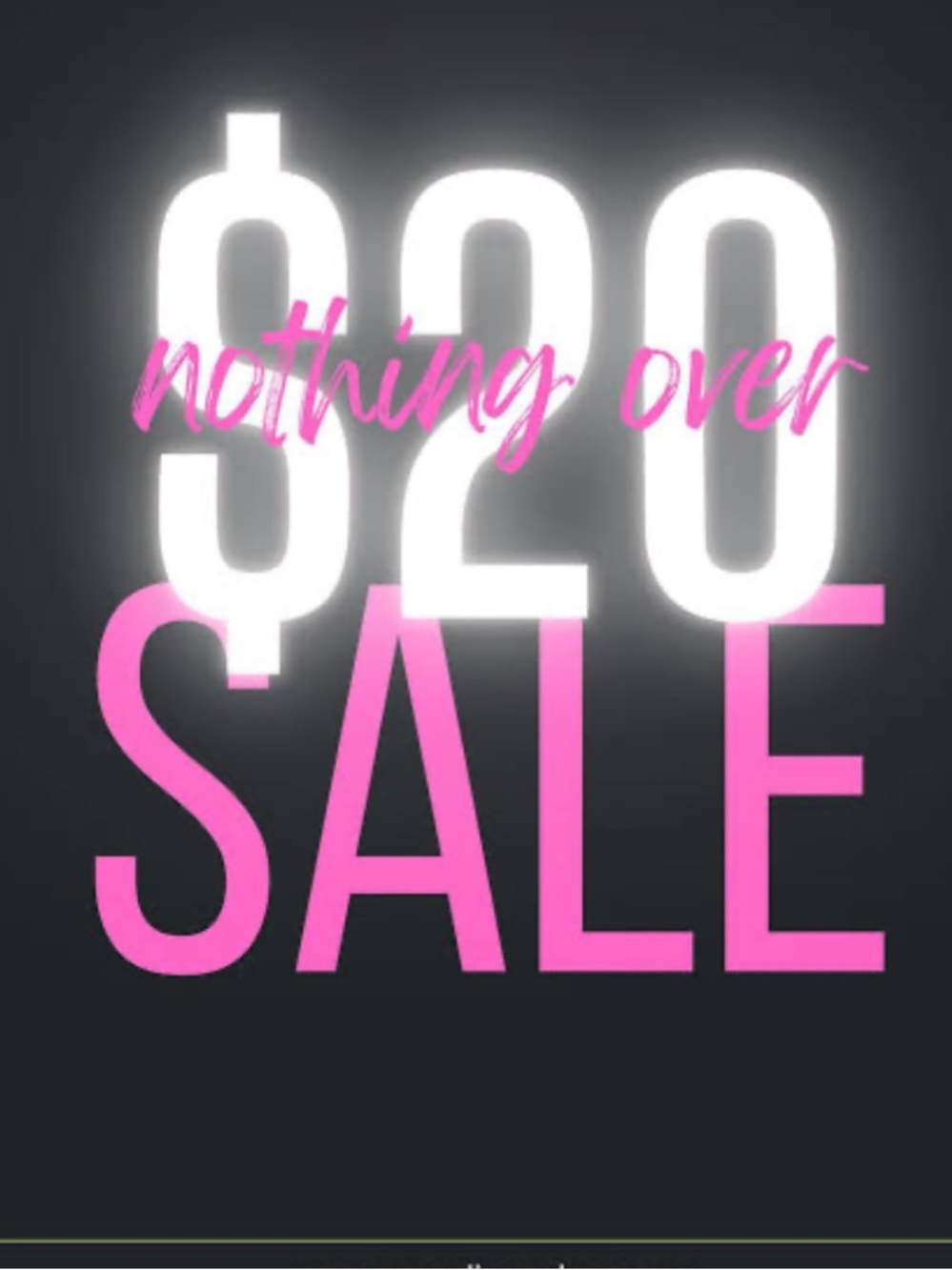 Nothing Over $20 Sale Graphic - Pink & White Text